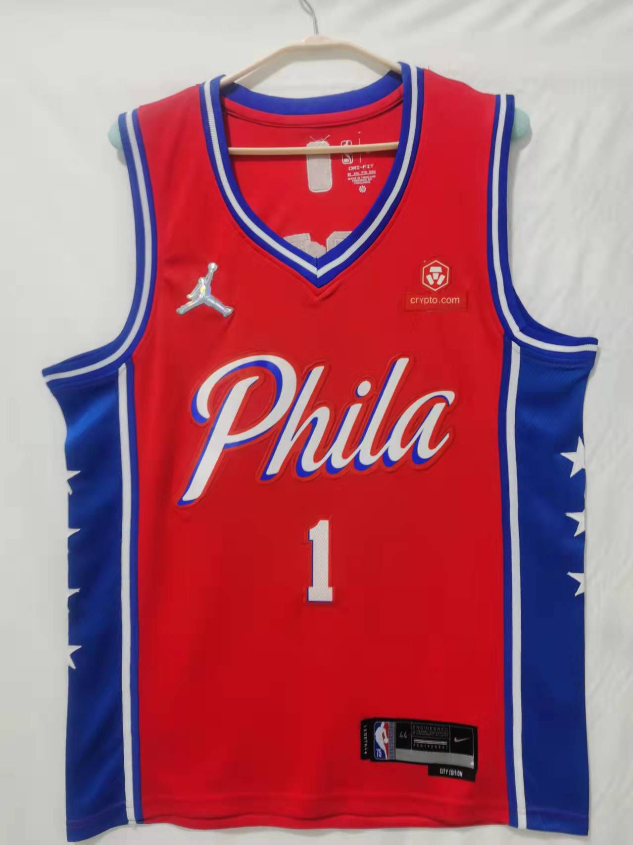 Men Philadelphia 76ers #1 Harden Red Game 2022 NBA Jerseys->philadelphia 76ers->NBA Jersey